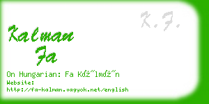 kalman fa business card